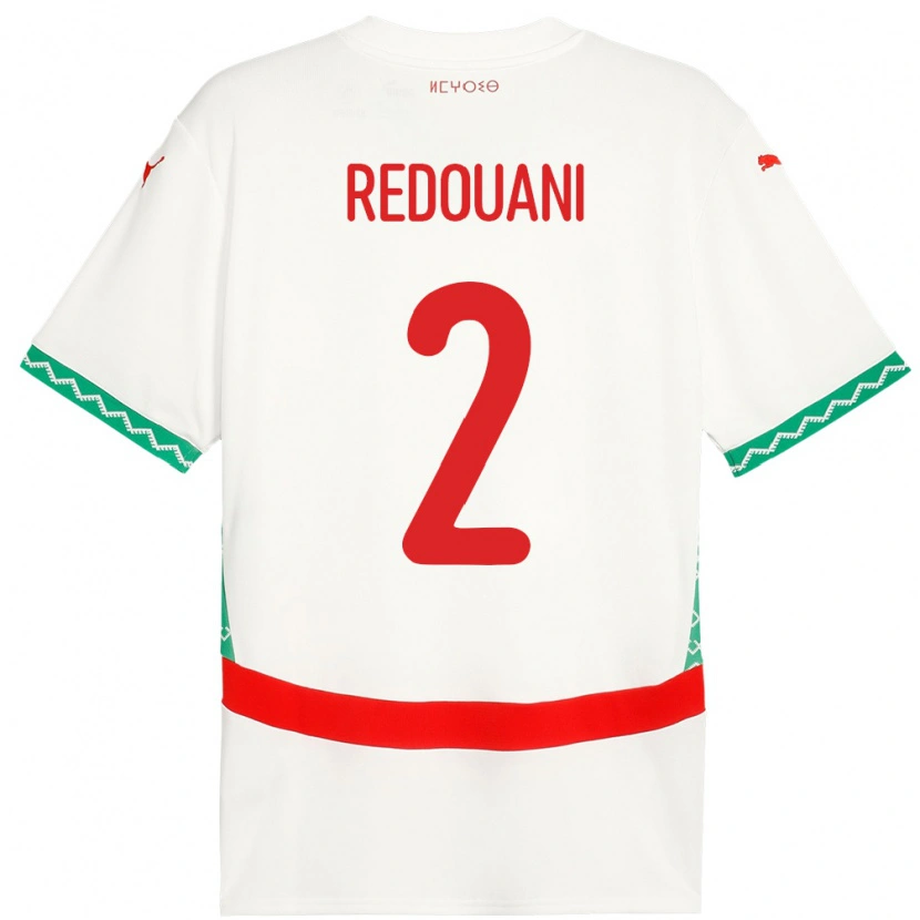 Danxen Heren Marokko Zineb Redouani #2 Wit Uitshirt Uittenue 24-26 T-Shirt