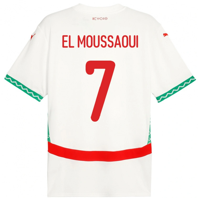 Danxen Heren Marokko Hamza El Moussaoui #7 Wit Uitshirt Uittenue 24-26 T-Shirt