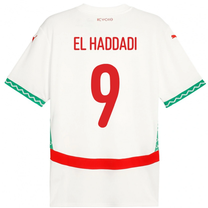 Danxen Heren Marokko Munir El Haddadi #9 Wit Uitshirt Uittenue 24-26 T-Shirt