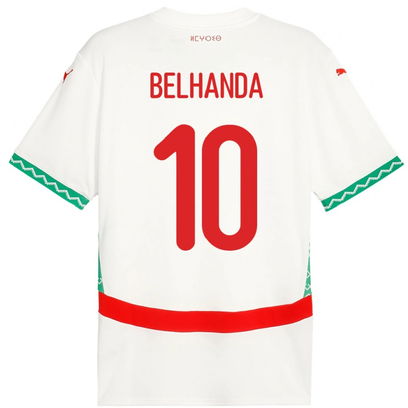 Danxen Heren Marokko Youness Belhanda #10 Wit Uitshirt Uittenue 24-26 T-Shirt