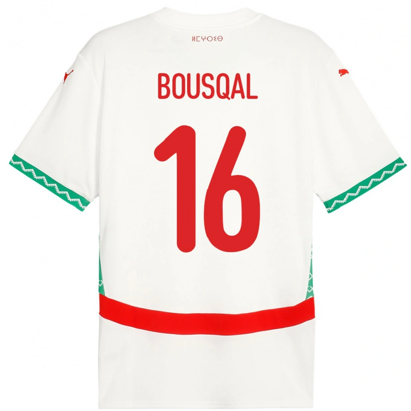 Danxen Heren Marokko Hamza Bousqal #16 Wit Uitshirt Uittenue 24-26 T-Shirt