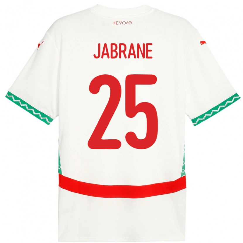 Danxen Heren Marokko Yahya Jabrane #25 Wit Uitshirt Uittenue 24-26 T-Shirt