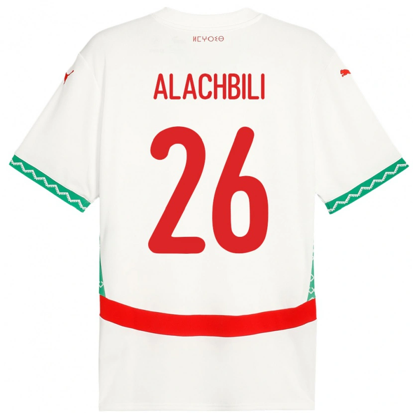 Danxen Heren Marokko Taha Alachbili #26 Wit Uitshirt Uittenue 24-26 T-Shirt