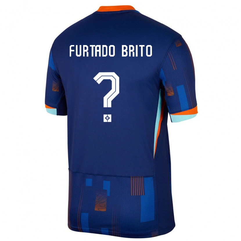 Danxen Heren Nederland Dinaylo Furtado Brito #0 Blauw Uitshirt Uittenue 24-26 T-Shirt