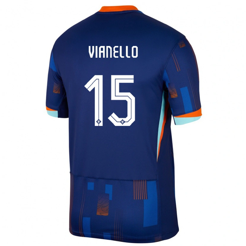 Danxen Heren Nederland Giannino Vianello #15 Blauw Uitshirt Uittenue 24-26 T-Shirt