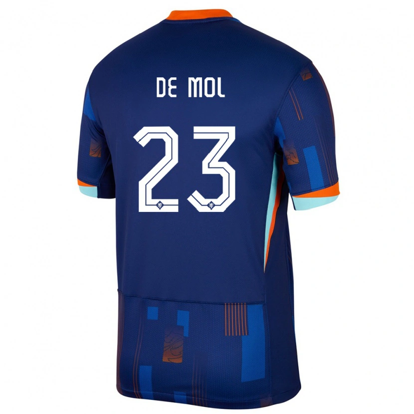 Danxen Heren Nederland Stenn De Mol #23 Blauw Uitshirt Uittenue 24-26 T-Shirt