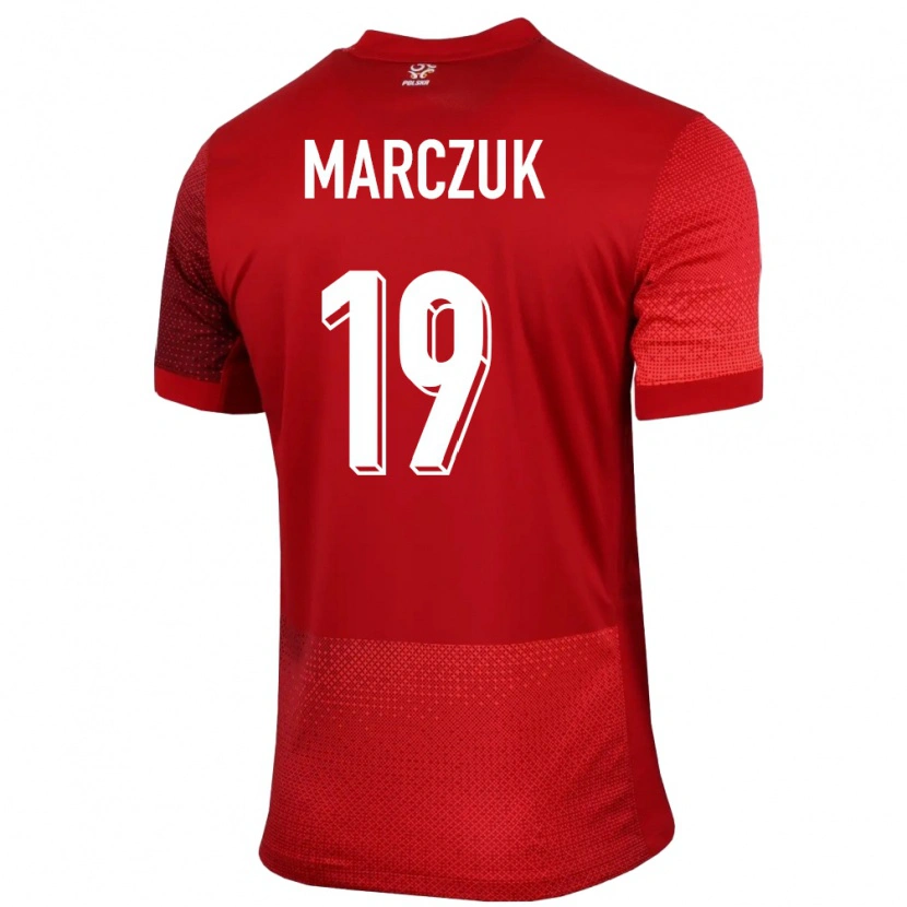Danxen Heren Polen Dominik Marczuk #19 Rood Uitshirt Uittenue 24-26 T-Shirt