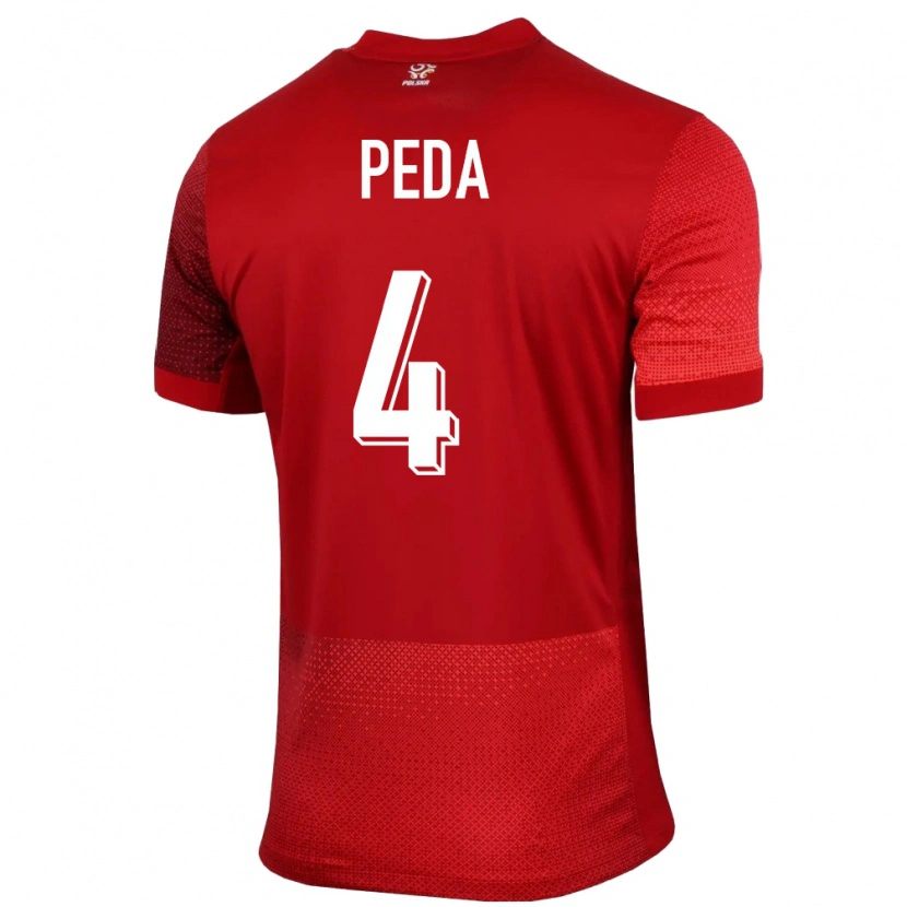 Danxen Heren Polen Patryk Peda #4 Rood Uitshirt Uittenue 24-26 T-Shirt