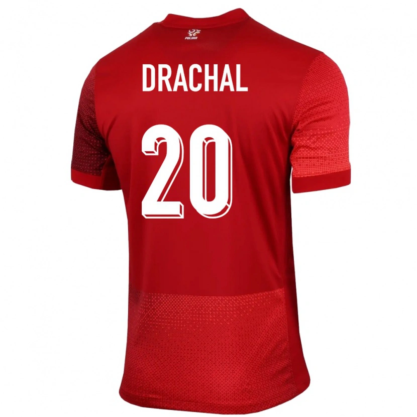 Danxen Heren Polen Dawid Drachal #20 Rood Uitshirt Uittenue 24-26 T-Shirt
