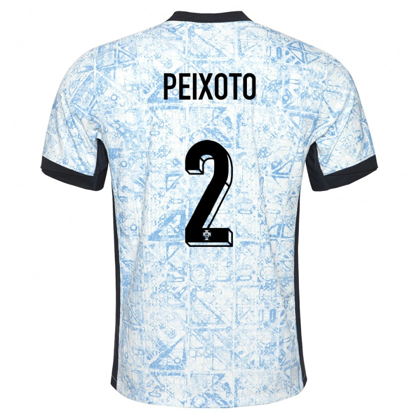 Danxen Heren Portugal Guilherme Peixoto #2 Crème Blauw Uitshirt Uittenue 24-26 T-Shirt