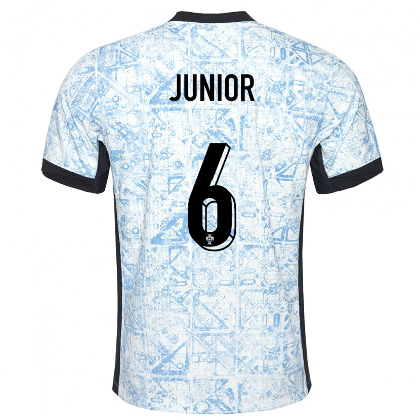 Danxen Heren Portugal Marlon Junior #6 Crème Blauw Uitshirt Uittenue 24-26 T-Shirt