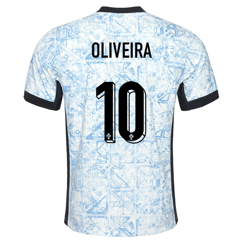 Danxen Heren Portugal André Oliveira #10 Crème Blauw Uitshirt Uittenue 24-26 T-Shirt