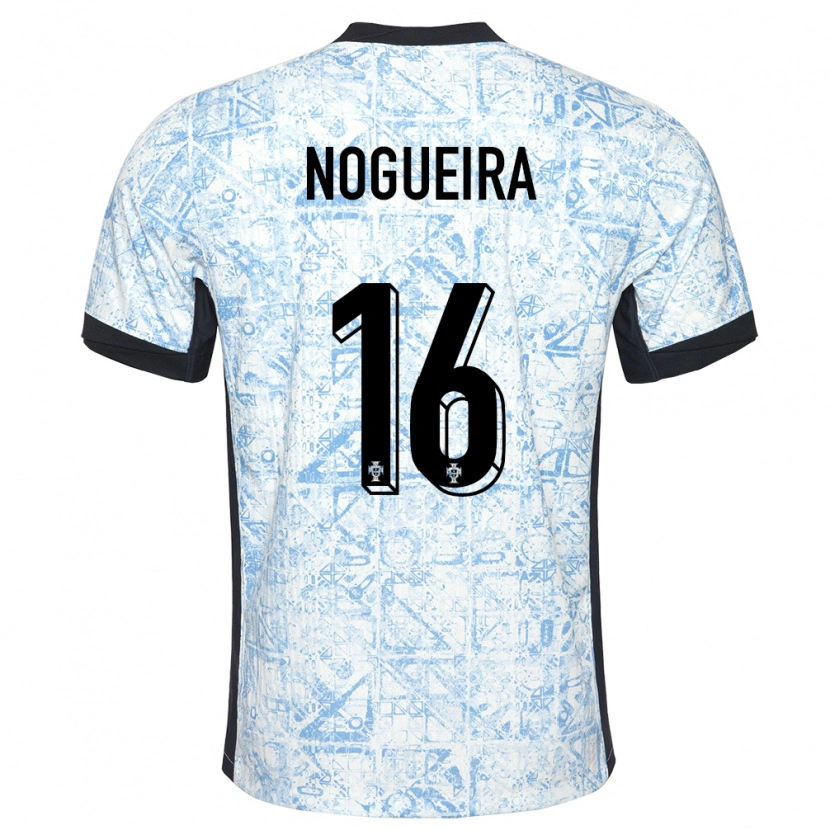 Danxen Heren Portugal Rodrigo Nogueira #16 Crème Blauw Uitshirt Uittenue 24-26 T-Shirt