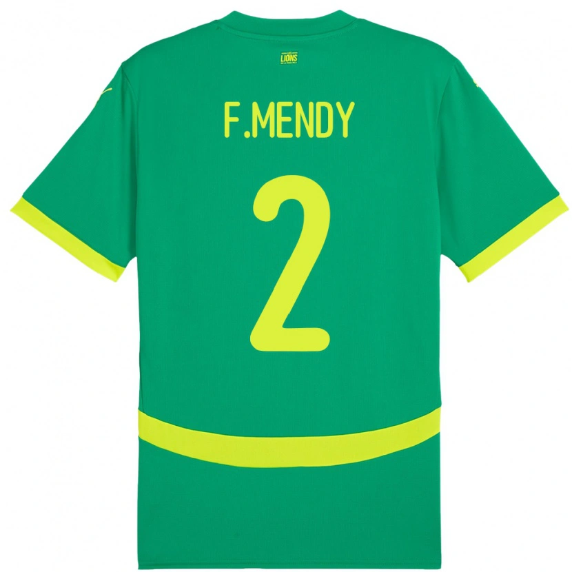 Danxen Heren Senegal Formose Mendy #2 Groen Uitshirt Uittenue 24-26 T-Shirt