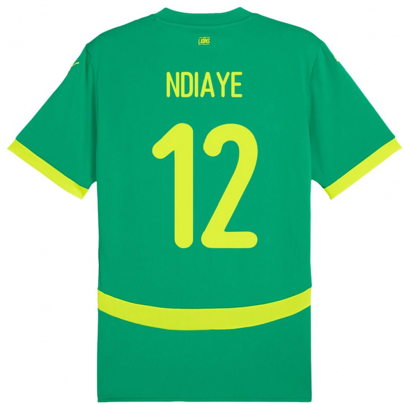 Danxen Heren Senegal Babacar Ndiaye #12 Groen Uitshirt Uittenue 24-26 T-Shirt