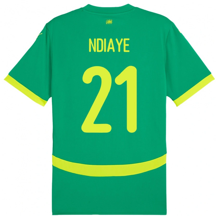 Danxen Heren Senegal Iliman Ndiaye #21 Groen Uitshirt Uittenue 24-26 T-Shirt