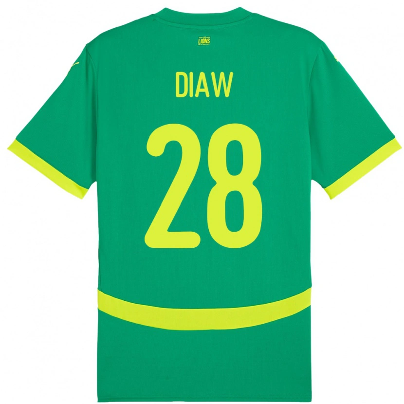 Danxen Heren Senegal Mory Diaw #28 Groen Uitshirt Uittenue 24-26 T-Shirt