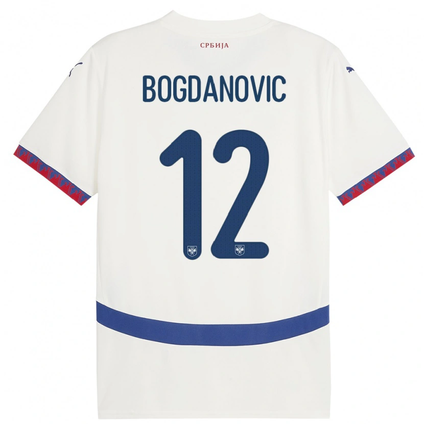 Danxen Heren Servië Bogdan Bogdanovic #12 Wit Uitshirt Uittenue 24-26 T-Shirt