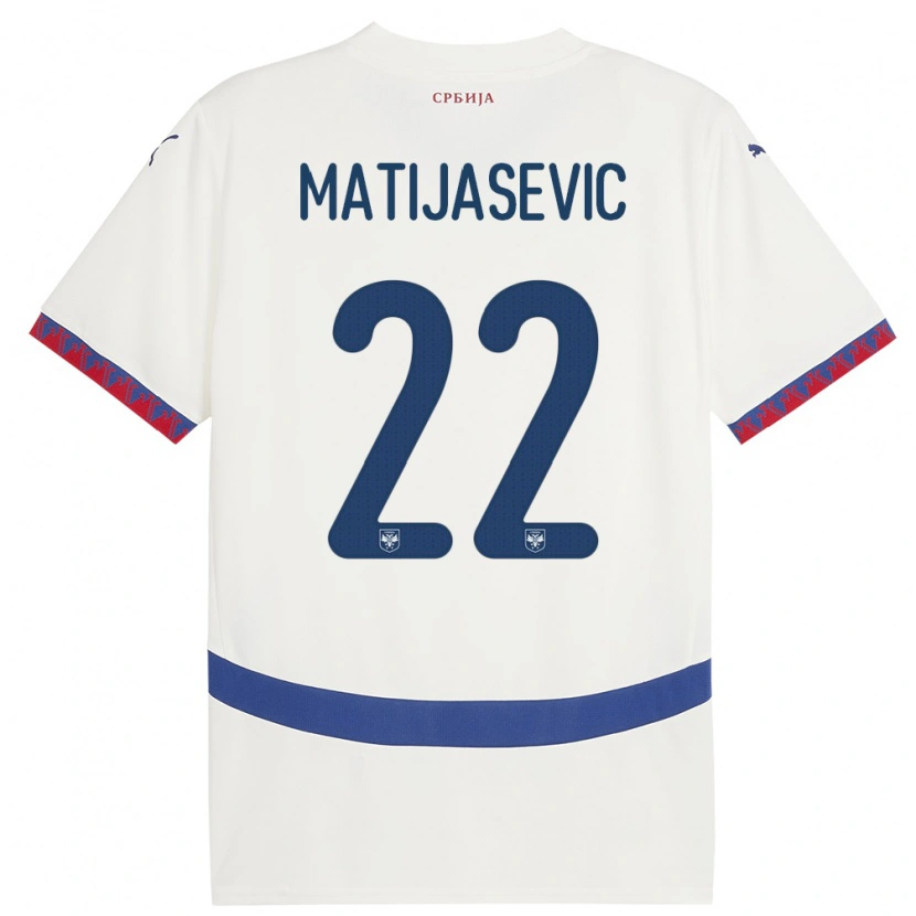 Danxen Heren Servië Filip Matijasevic #22 Wit Uitshirt Uittenue 24-26 T-Shirt