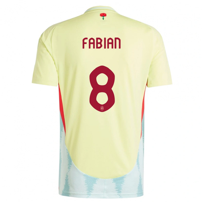 Danxen Heren Spanje Fabián Ruiz #8 Geel Uitshirt Uittenue 24-26 T-Shirt