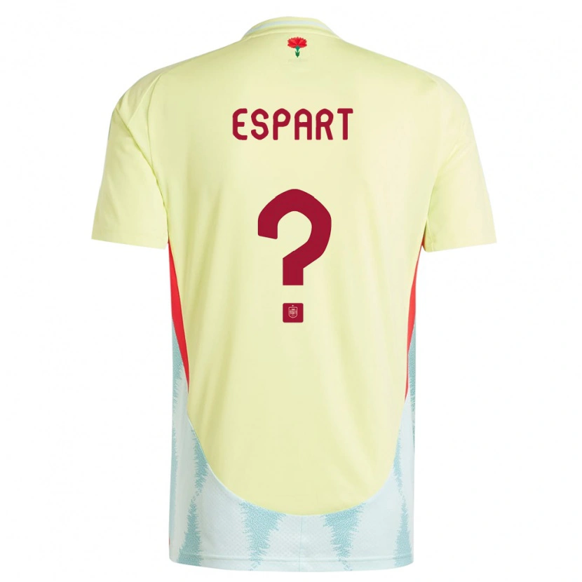 Danxen Heren Spanje Xavi Espart #0 Geel Uitshirt Uittenue 24-26 T-Shirt