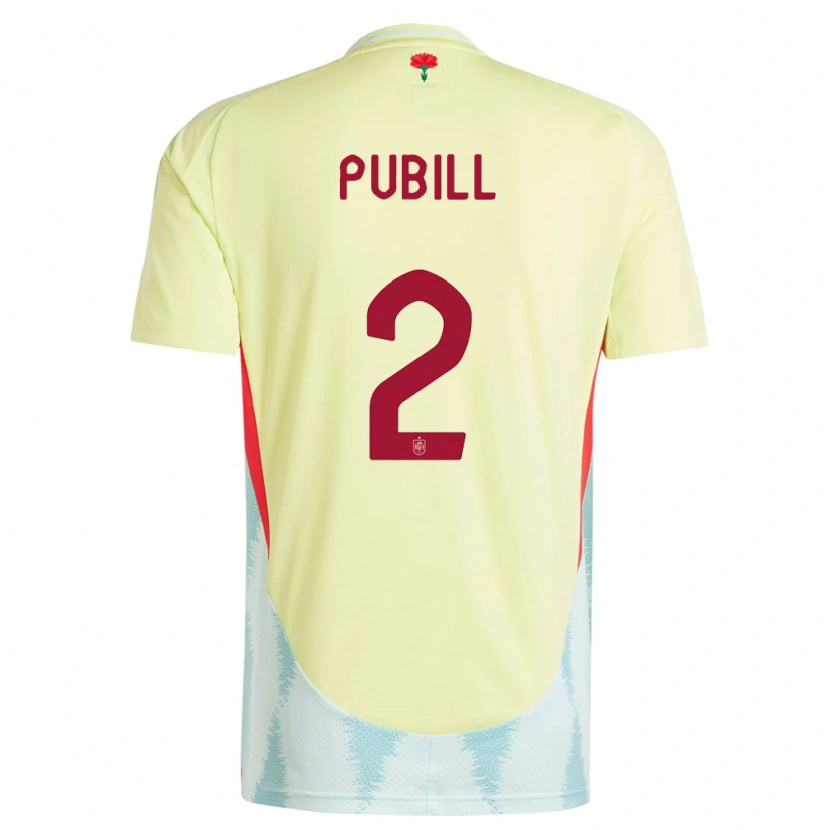 Danxen Heren Spanje Marc Pubill #2 Geel Uitshirt Uittenue 24-26 T-Shirt