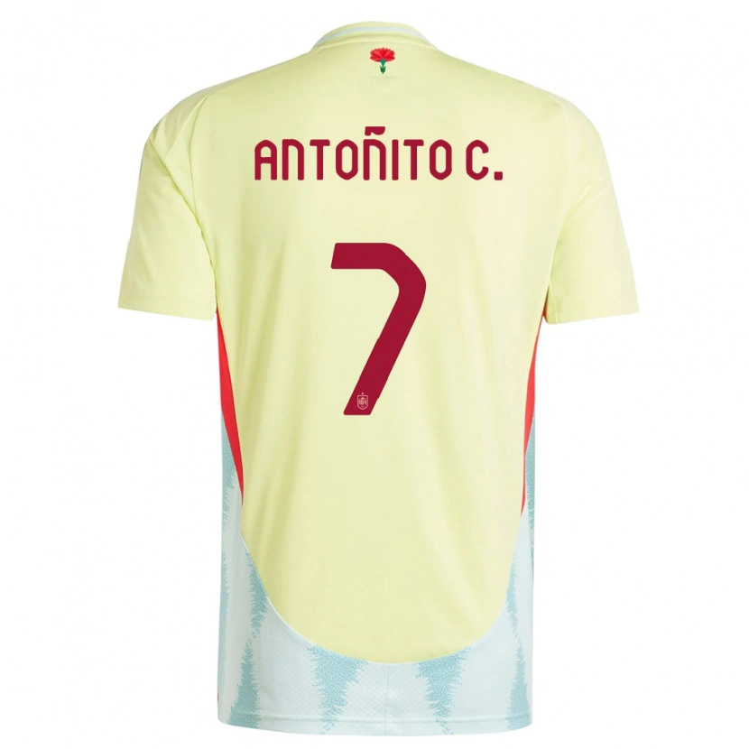 Danxen Heren Spanje Antoñito Cordero #7 Geel Uitshirt Uittenue 24-26 T-Shirt