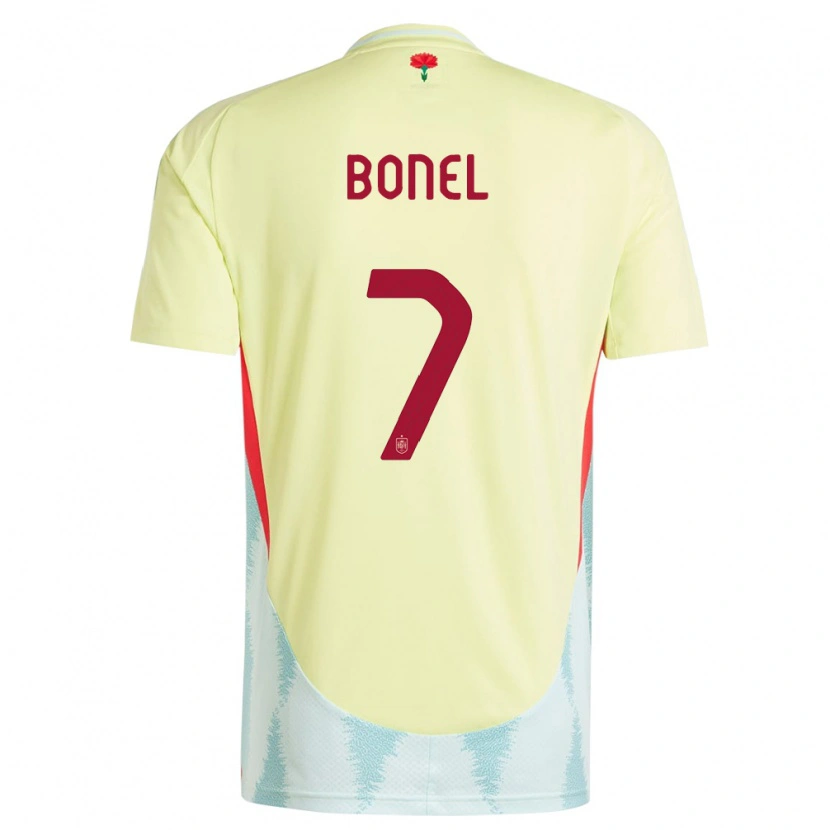 Danxen Heren Spanje Asier Bonel #7 Geel Uitshirt Uittenue 24-26 T-Shirt