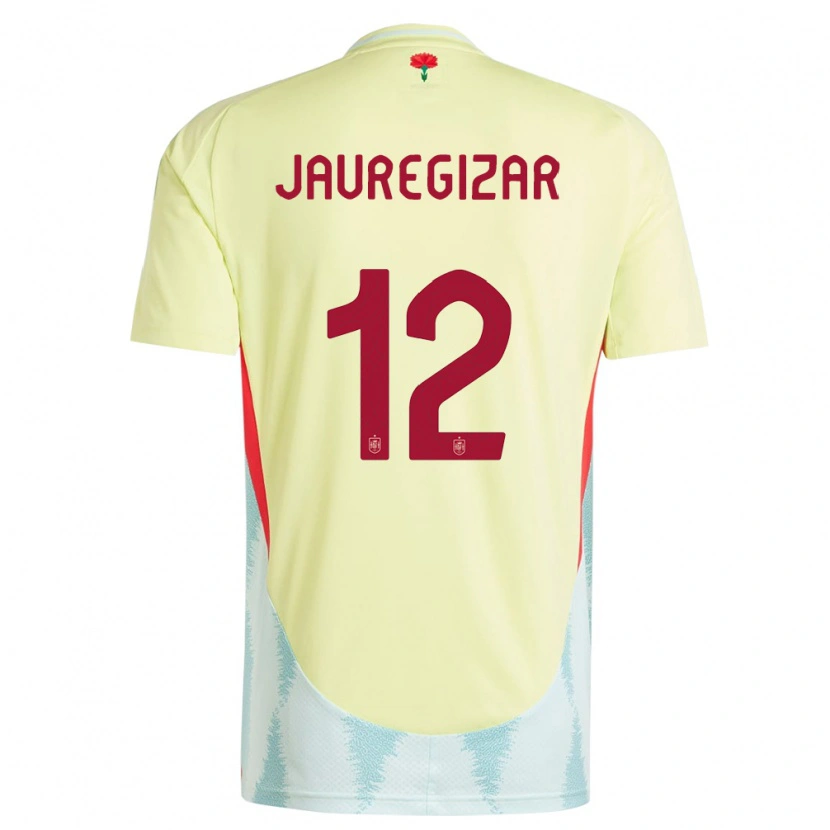 Danxen Heren Spanje Mikel Jauregizar #12 Geel Uitshirt Uittenue 24-26 T-Shirt