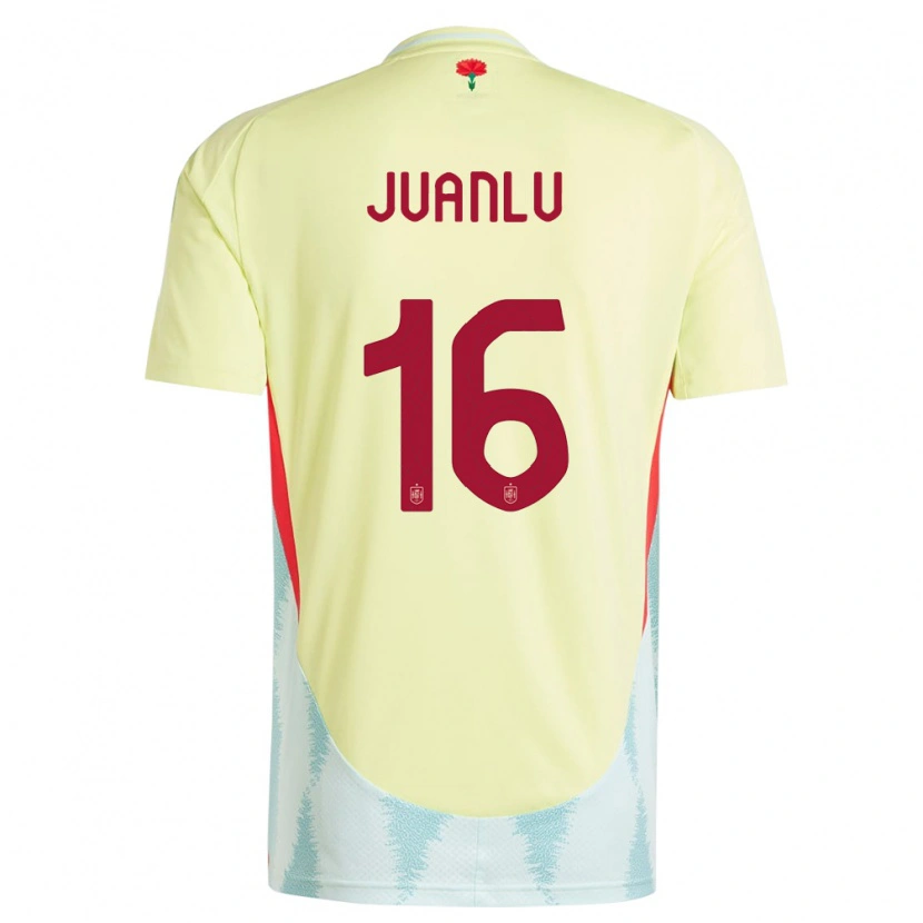 Danxen Heren Spanje Juanlu Sánchez #16 Geel Uitshirt Uittenue 24-26 T-Shirt