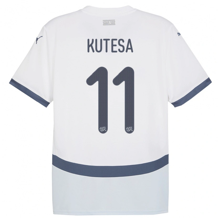 Danxen Heren Zwitserland Dereck Kutesa #11 Wit Uitshirt Uittenue 24-26 T-Shirt