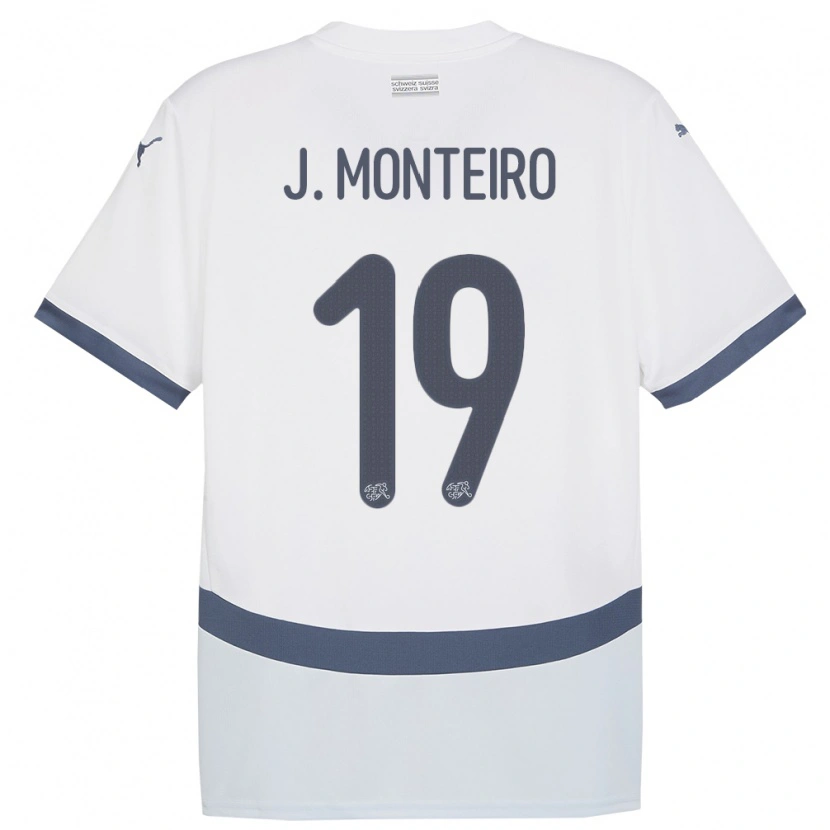 Danxen Heren Zwitserland Joël Monteiro #19 Wit Uitshirt Uittenue 24-26 T-Shirt