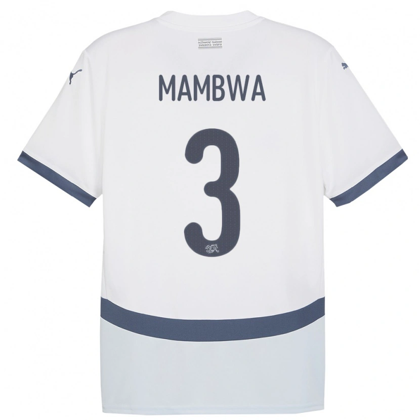 Danxen Heren Zwitserland Olivier Mambwa #3 Wit Uitshirt Uittenue 24-26 T-Shirt