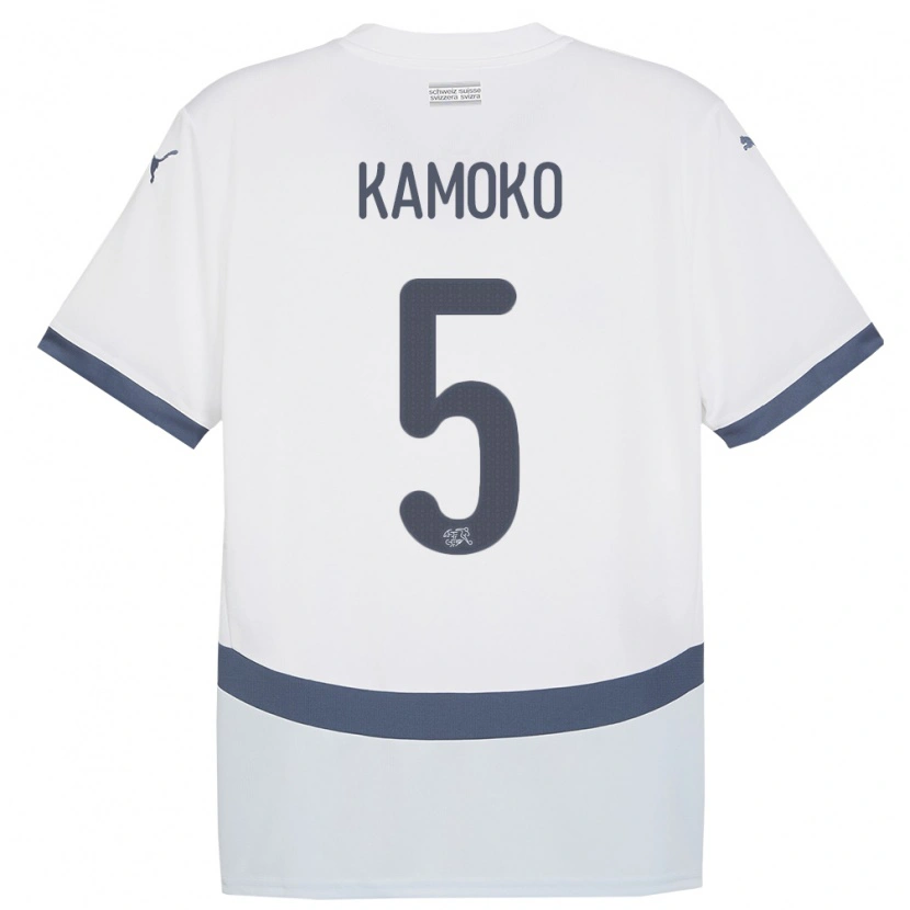 Danxen Heren Zwitserland Elohim Kamoko #5 Wit Uitshirt Uittenue 24-26 T-Shirt
