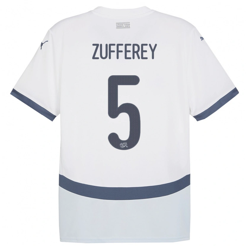 Danxen Heren Zwitserland Gil Zufferey #5 Wit Uitshirt Uittenue 24-26 T-Shirt