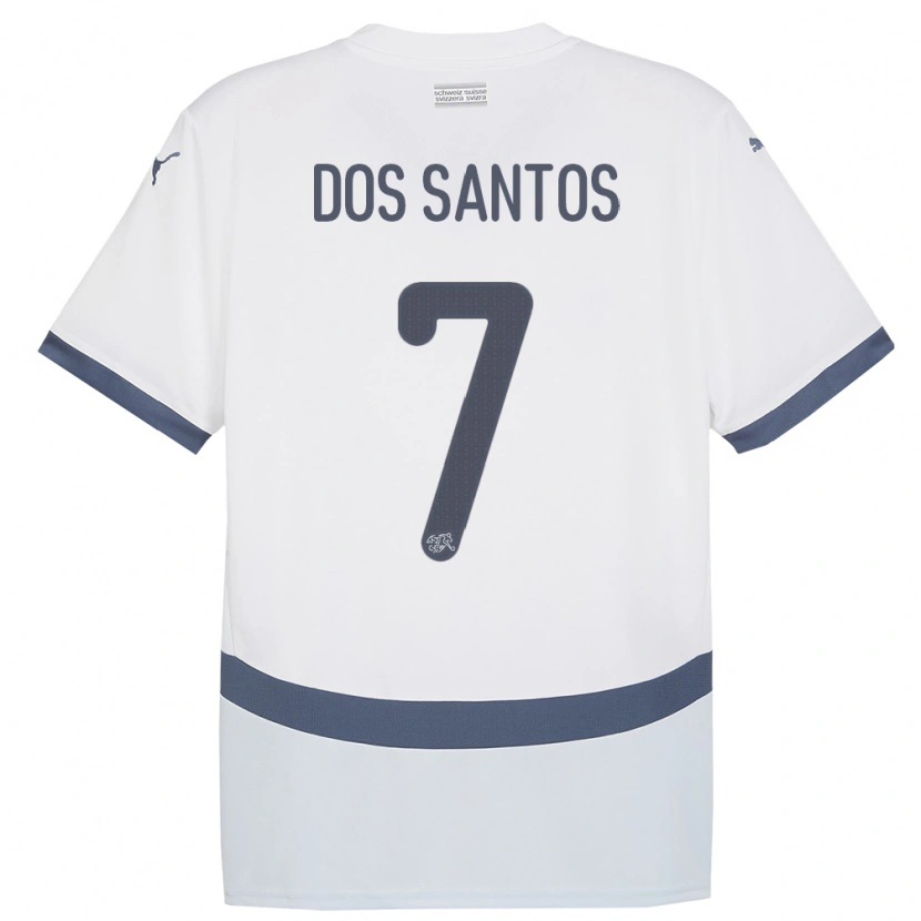 Danxen Heren Zwitserland Daniel Dos Santos #7 Wit Uitshirt Uittenue 24-26 T-Shirt