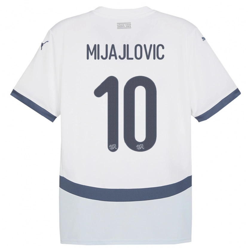 Danxen Heren Zwitserland Mladen Mijajlovic #10 Wit Uitshirt Uittenue 24-26 T-Shirt