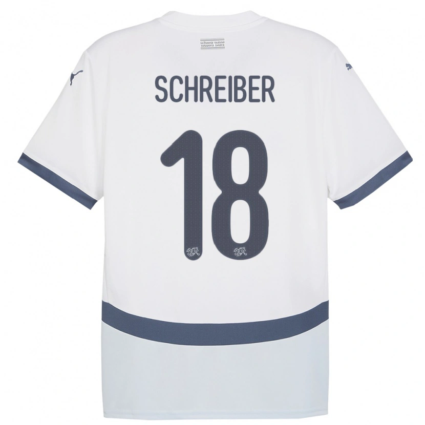 Danxen Heren Zwitserland Loris Schreiber #18 Wit Uitshirt Uittenue 24-26 T-Shirt