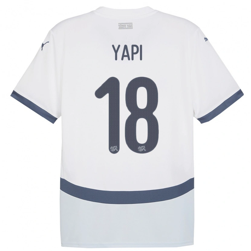 Danxen Heren Zwitserland Josue Yapi #18 Wit Uitshirt Uittenue 24-26 T-Shirt