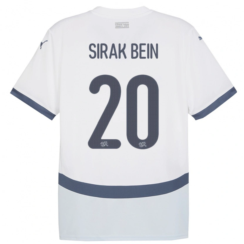 Danxen Heren Zwitserland Sirak Bein #20 Wit Uitshirt Uittenue 24-26 T-Shirt