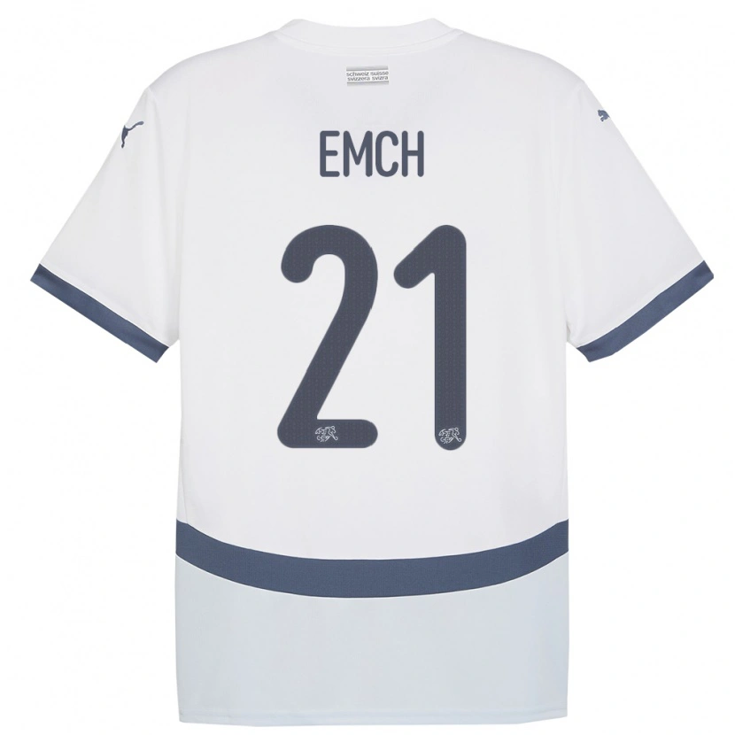 Danxen Heren Zwitserland Cyrill Emch #21 Wit Uitshirt Uittenue 24-26 T-Shirt
