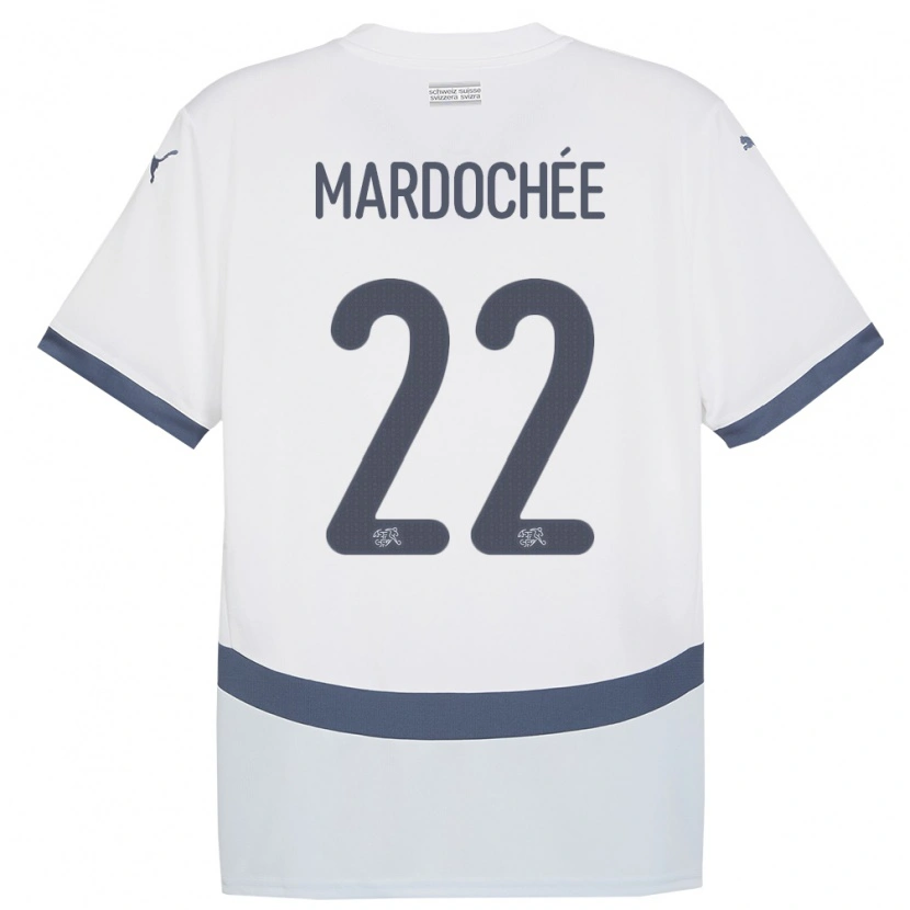 Danxen Heren Zwitserland Miguel Mardochée #22 Wit Uitshirt Uittenue 24-26 T-Shirt