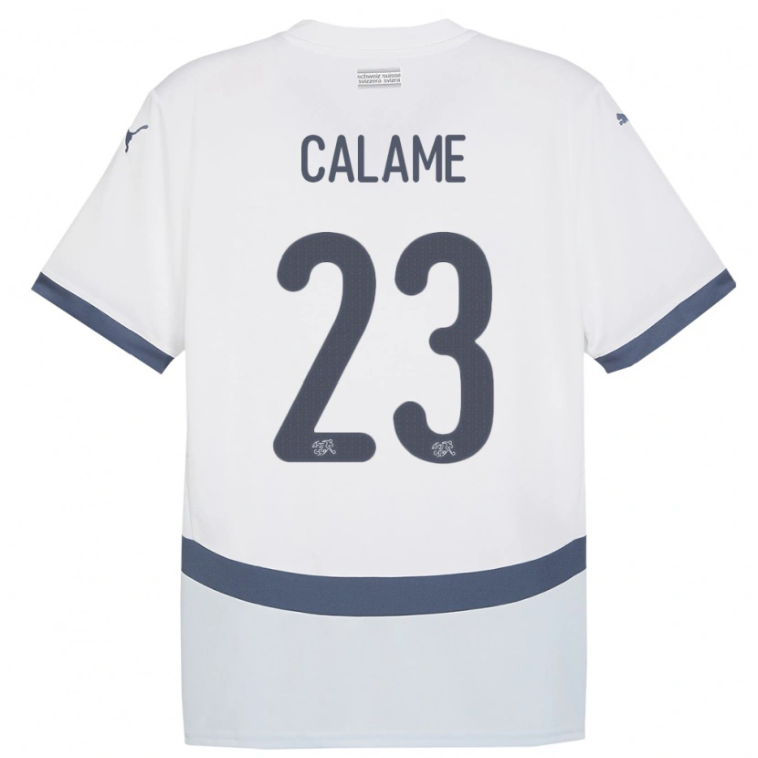 Danxen Heren Zwitserland Marouane Calame #23 Wit Uitshirt Uittenue 24-26 T-Shirt