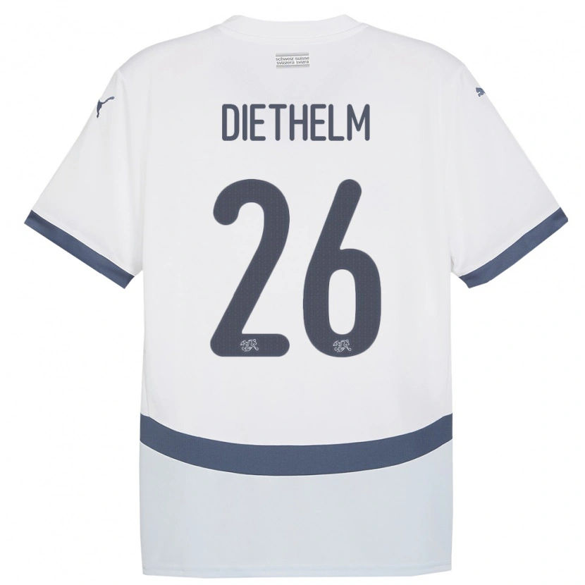 Danxen Heren Zwitserland Thierry Diethelm #26 Wit Uitshirt Uittenue 24-26 T-Shirt