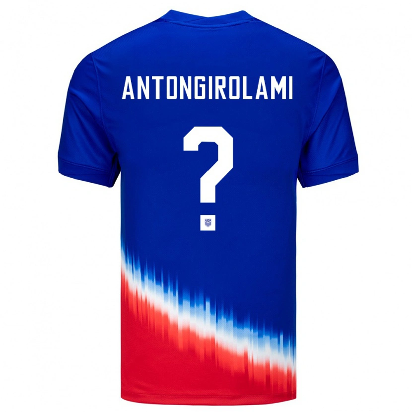 Danxen Heren Verenigde Staten Luca Antongirolami #0 Blauw Uitshirt Uittenue 24-26 T-Shirt