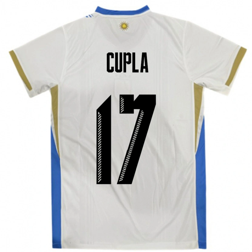 Danxen Heren Uruguay Renzo Cupla #17 Wit Blauw Uitshirt Uittenue 24-26 T-Shirt