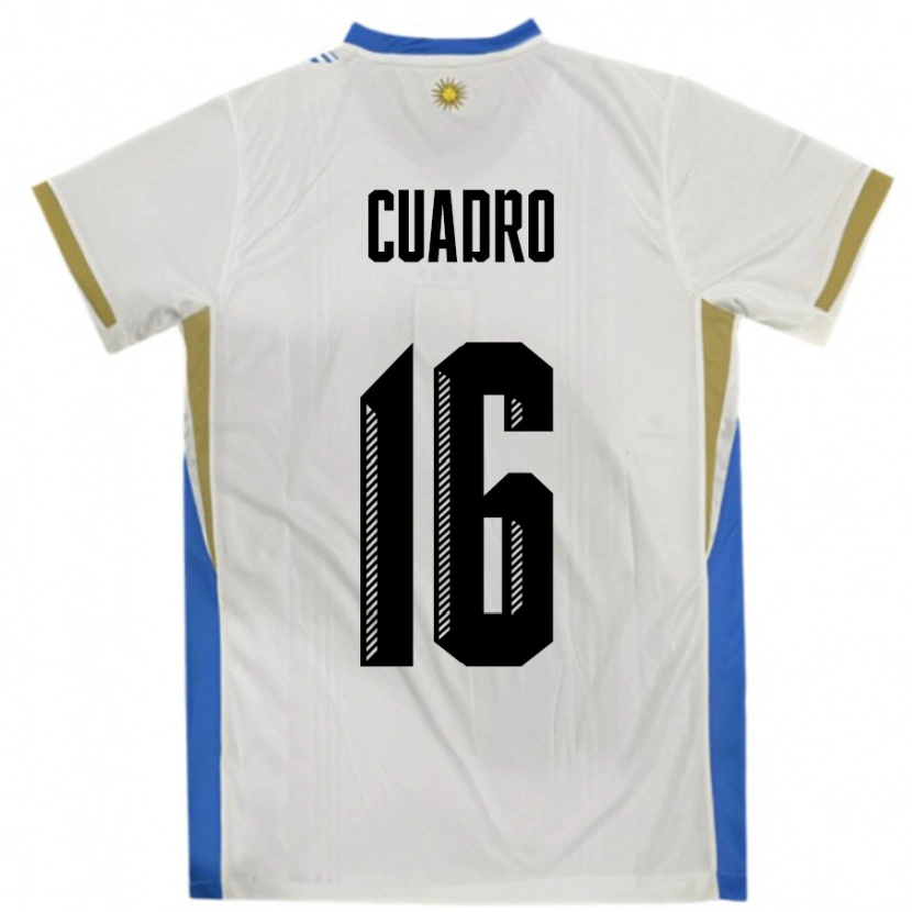 Danxen Heren Uruguay Alexis Cuadro #16 Wit Blauw Uitshirt Uittenue 24-26 T-Shirt