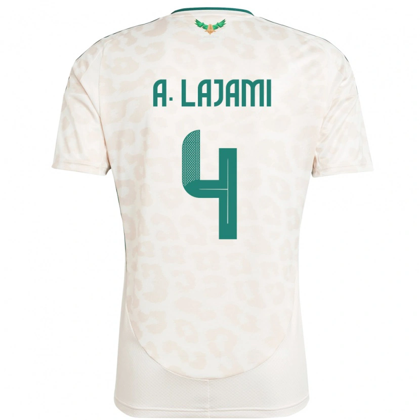 Danxen Heren Saoedi-Arabië Ali Lajami #4 Wit Uitshirt Uittenue 24-26 T-Shirt