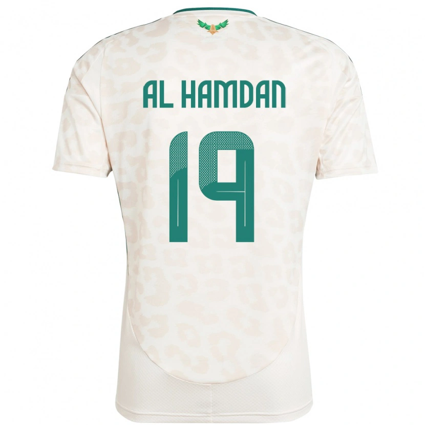 Danxen Heren Saoedi-Arabië Abdullah Al-Hamdan #19 Wit Uitshirt Uittenue 24-26 T-Shirt