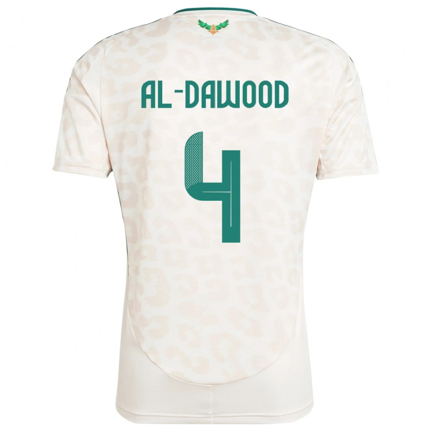 Danxen Heren Saoedi-Arabië Mishaal Al-Dawood #4 Wit Uitshirt Uittenue 24-26 T-Shirt